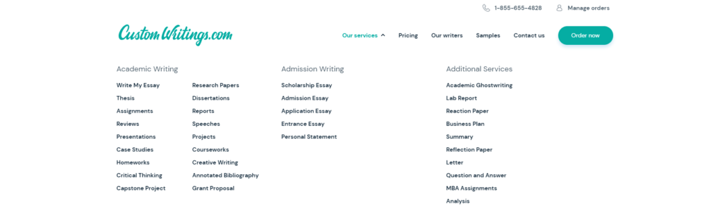 Customwritings List of Services