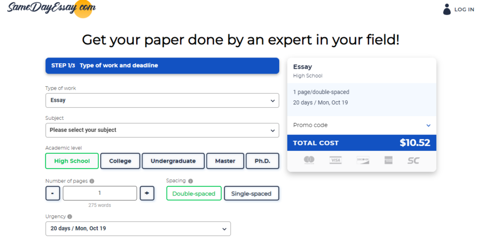 Samedayessay Order