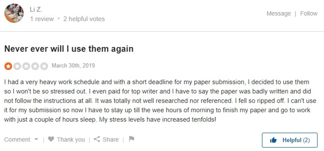 Writemypapers Testimonials